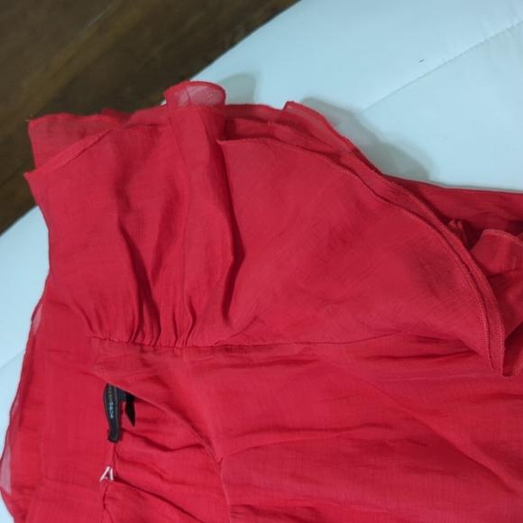 BCBG Red Ruffled Sleeve Top - Picture 5 of 5